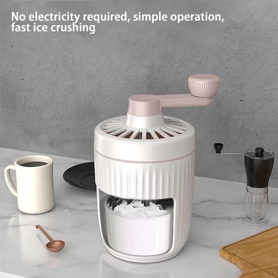Handmatig IJsscheerapparaat - Handmatige Ijs Grinder - ijsscheerapparaat - IJsblokjesmaker - Draagbare - Kleine - voor Milkshakes, Smoothies, sapsmoothies, ijsdranken - roze — afbeelding 4