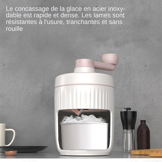 Handmatig IJsscheerapparaat - Handmatige Ijs Grinder - ijsscheerapparaat - IJsblokjesmaker - Draagbare - Kleine - voor Milkshakes, Smoothies, sapsmoothies, ijsdranken - roze — afbeelding 2