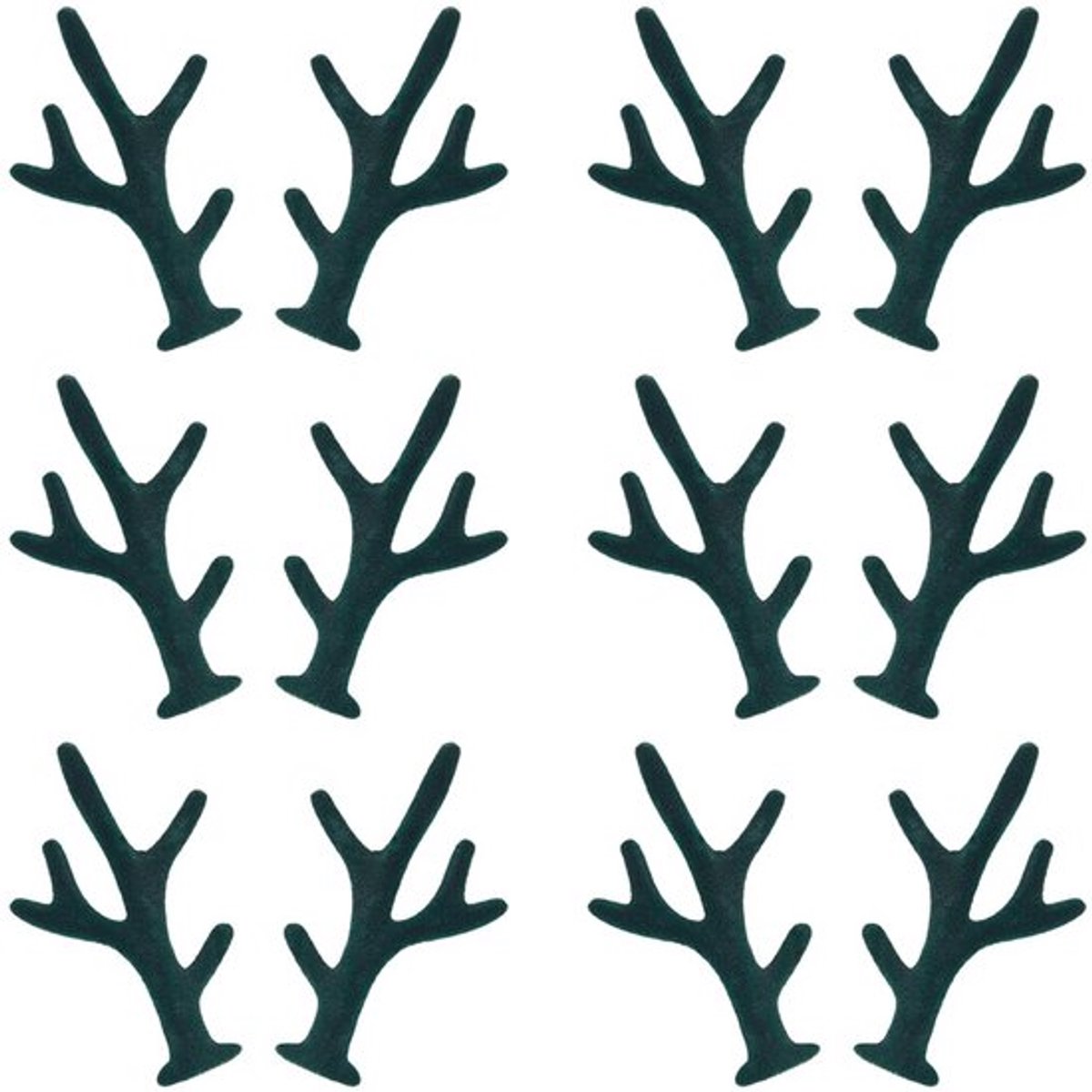 40 stuks mini-geweidecoraties, fluwelen hertengeweien, donkergroene elandentak, kerstrendierhoorns, haarspeldjes, accessoires voor winterbruiloft, kerstfeest, sneeuwpop, doe-het-zelf hoofdband