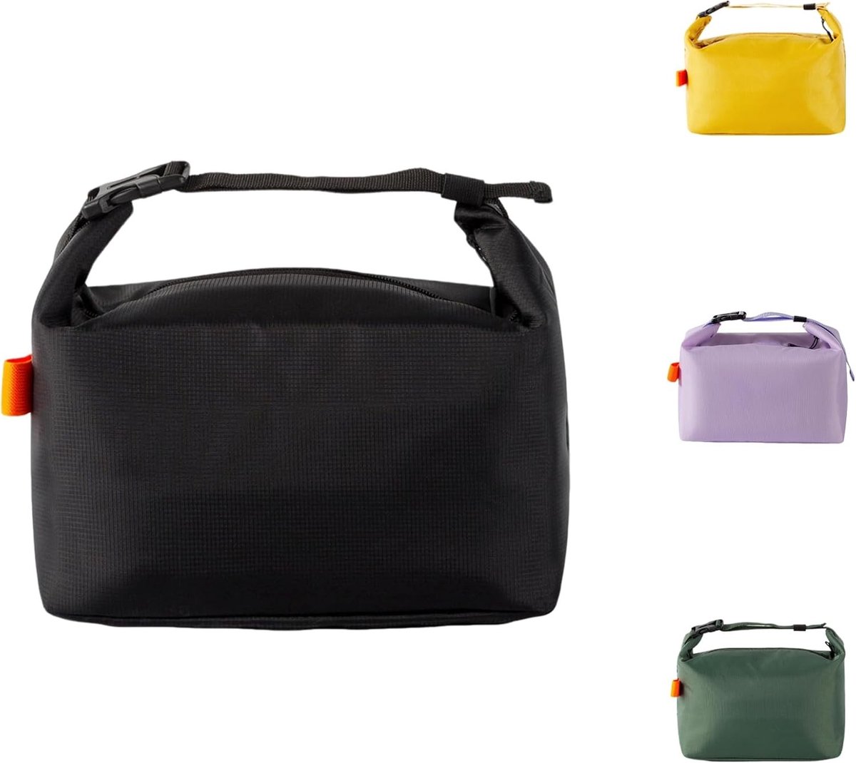 Isolerende Lunchtas met Dikke Film, Lekvrije Thermotas voor Werk, School en Picknick, Ruime Koeltas met Verstelbare Schouderband voor Dames en Heren (Zwart)