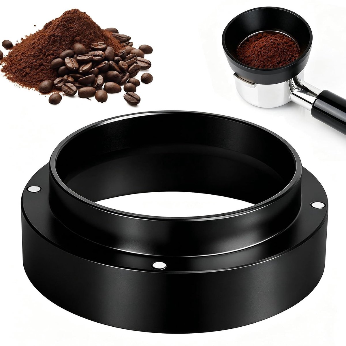 Doseerring 51 mm voor espresso en Italiaanse koffieaccessoires, magnetisch en van aluminiumlegering, ideaal voor perfecte extractie en gebruiksgemak