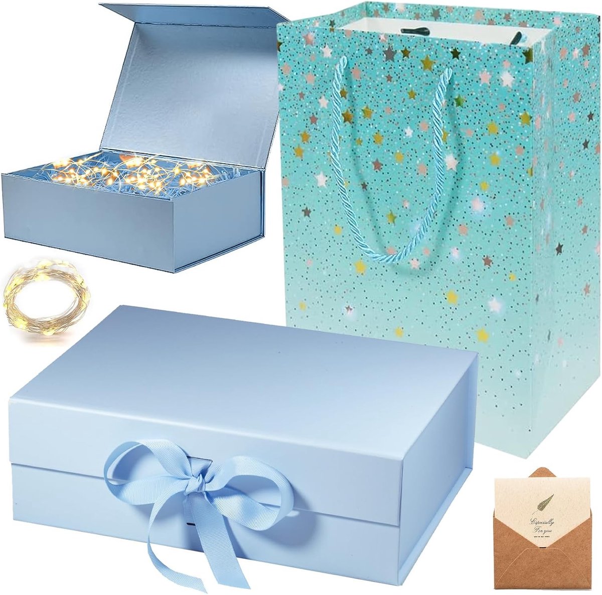 Vouwbare Magnetische Cadeaubox met Deksel, Grote Set voor Verjaardag, Bruiloft en Feestdagen