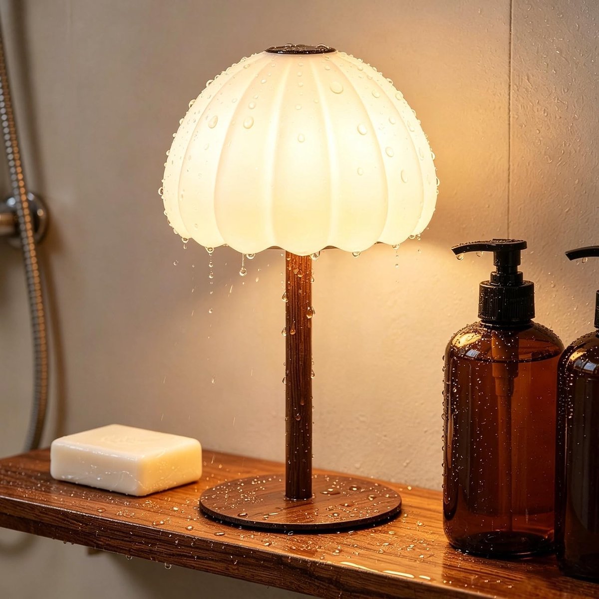 Dimbare Waterdichte Douchlamp met Draadloze Desk Lamp Functie, 4500 mAh Accu en Kleurverandering voor Badkamer en Slaapkamer