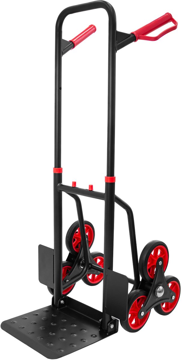 Trappensteekwagen 150 kg – Stapelwagen, transportwagen, trappenklimmer – Opvouwbare steekwagen – Zwart, staal