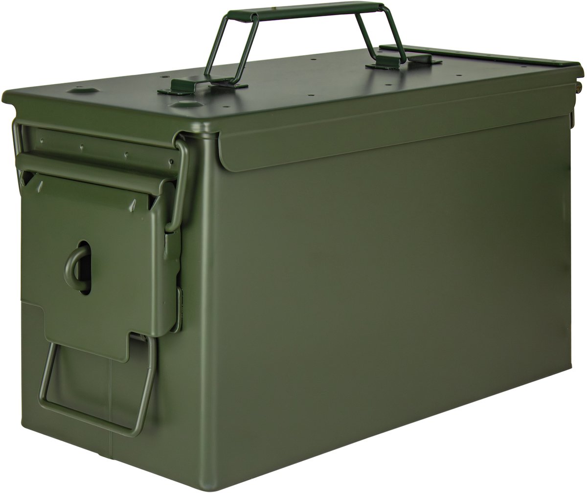 Trucky Munitiekist – Metalen Kist / Opbergdoos met Deksel – 31 x 16 x 19 cm – Legergroen Metaal