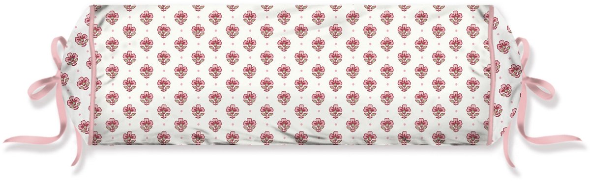 Pip Studio Jaipur Flower Roll Cushion Sierkussen - 22 x 70 cm cm - Licht roze