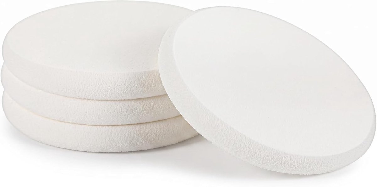 Set van 4 ronde make-up sponzen voor vloeibare foundation, poeder en cosmetisch gebruik, beautyspons voor een perfecte applicatie
