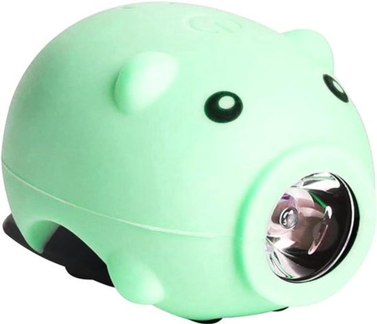 Kinderscooterlicht - USB-oplaadbaar led-waarschuwingslicht met claxon - Groen - IP64 waterdicht