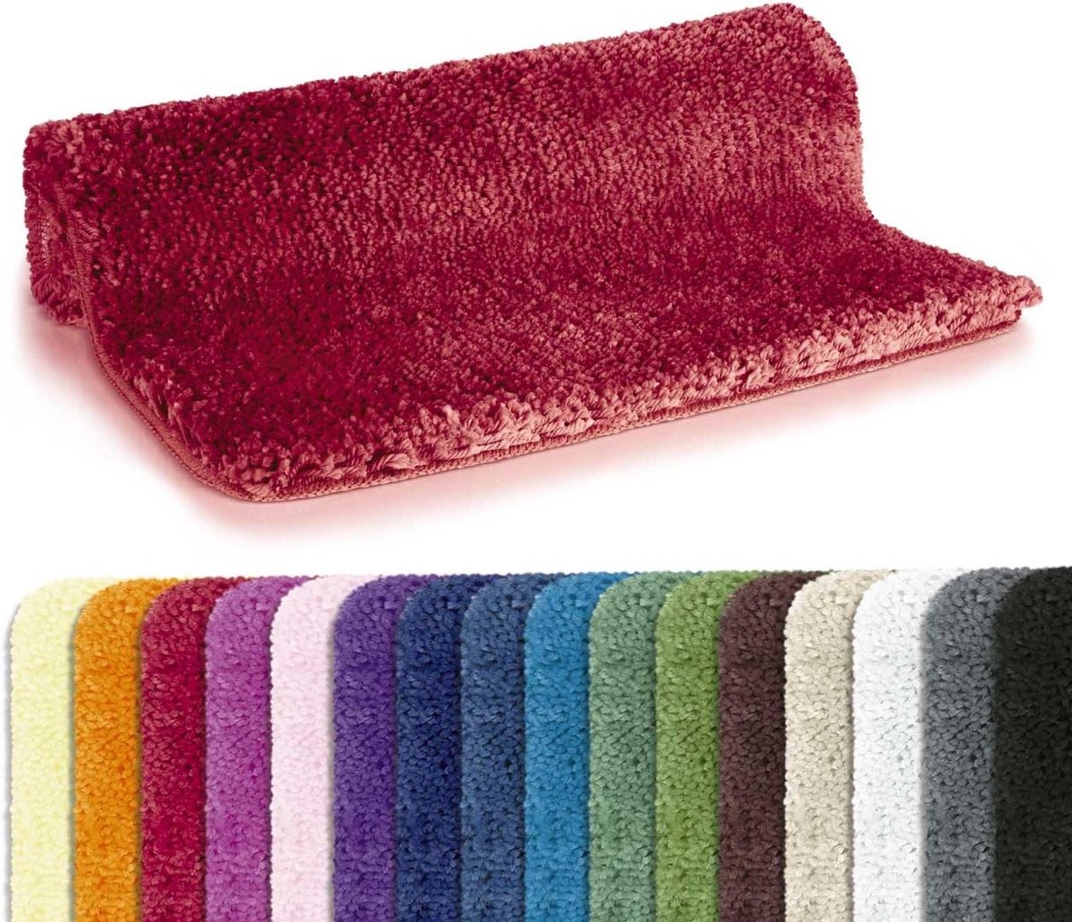 Badmat Hoogpolig - Douchemat Zacht - Comfort in Badkamer - Geschikt Vloerverwarming - 55x6