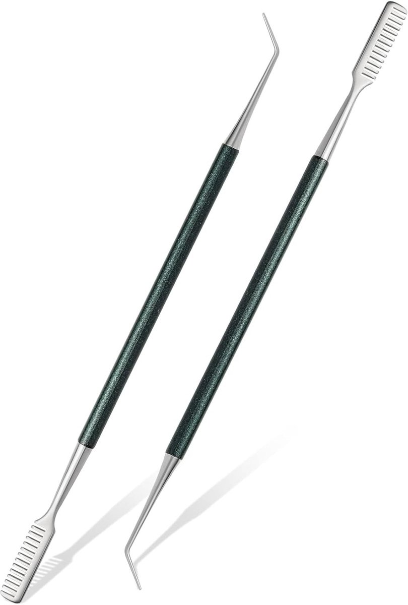 Eyelash Lifting Tool Set met Rvs Wimperborstel, Wimperkam en Wimperseparator voor Wimperextensions en Lash Lift (Groen)