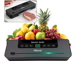 Vacuümverpakkingsmachine – Automatisch Vacuümapparaat voor Droge en Natte Voedsel, Rijstmodus, LED‑display, Inclusief 10 Vacuümzakken