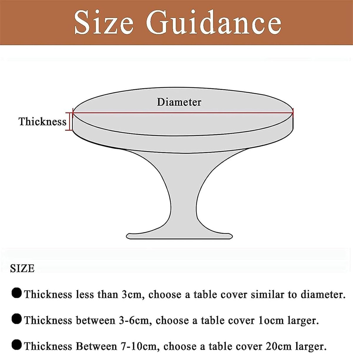 Rond Tafelkleed - Beschermhoes Tafel - Tafel Beschermen - Elastische Rand - 150cm - Koffie