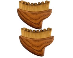FA-VE Lymfedrainageborstel Gezicht Set van 2 – Gezichtsmassage Borstel – Houten Massageborstel - lymfatische gezichtsborstel – Contourborstel voor Gezicht en Kaaklijn - Hout