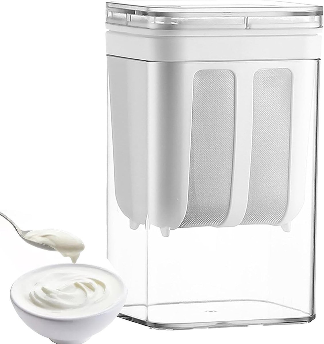 Yoghurtfilter - Yoghurtzeef - Multifunctioneel yoghurtfilter - Weischeider - Filter voor sojamelk en notenmelk - Herbruikbaar - Grote capaciteit - Gemakkelijk schoon te maken - Geschikt voor Griekse yoghurt, sojamelk, enz.