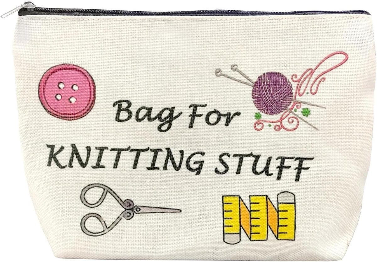 Opbergzak voor Brei- en Haakaccessoires | 25×17×5,5cm Canvas Tas met Rits | Ideale Organizer voor Breien en Haken, Perfect voor Creatieve Hobbyisten