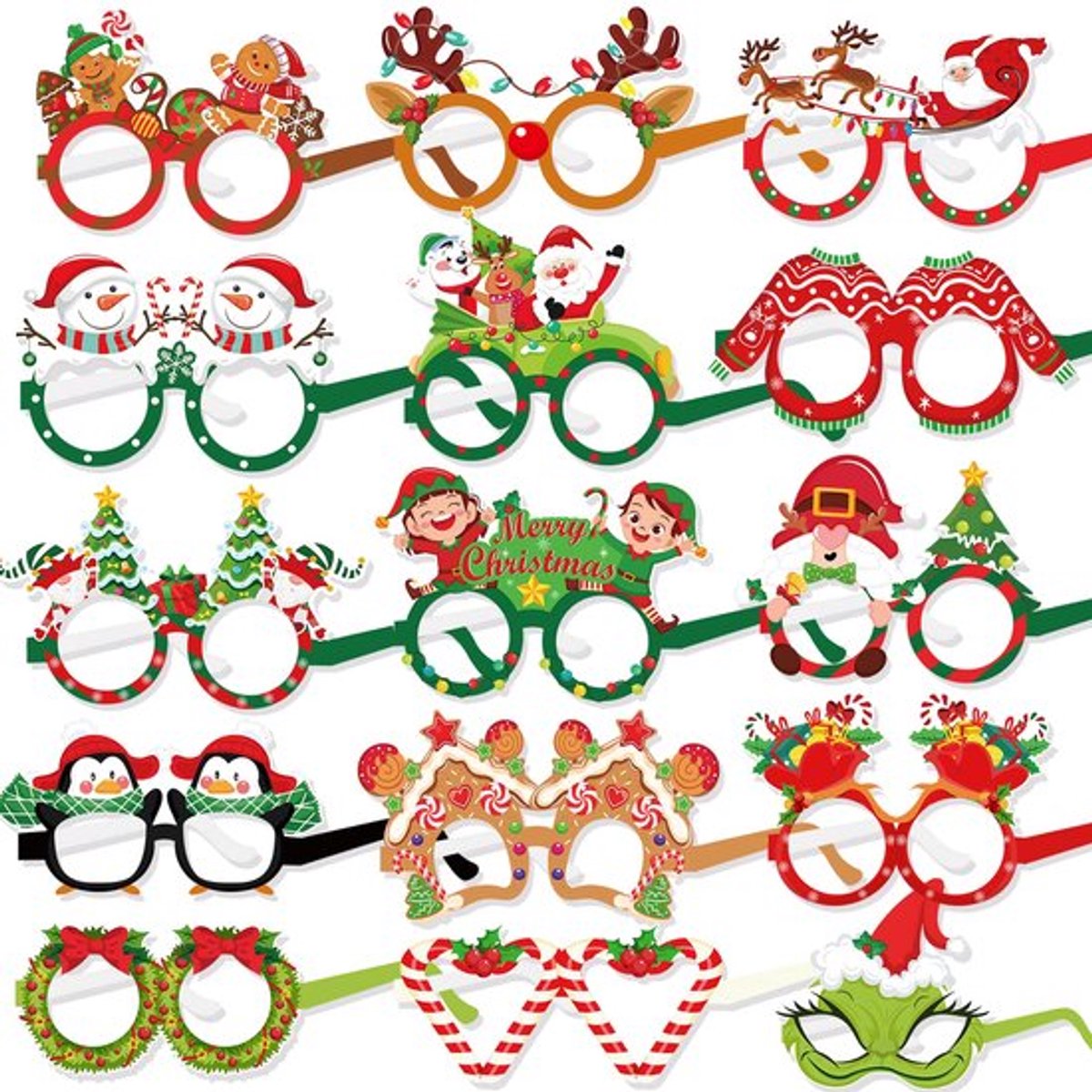 Grappige papieren partybrillen voor gastgeschenken, party, fotoaccessoires
