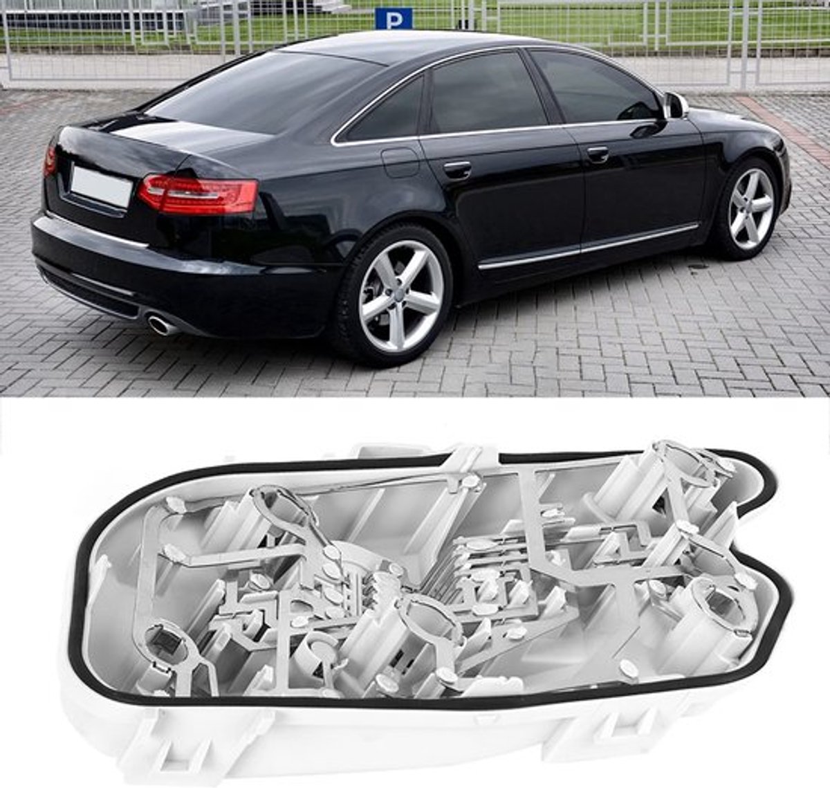C6 Achterlichten - Auto-achterlichthouder, kop- en Achterlichtafdekking Rechtsachter Achterlicht Gloeilamp Lamphouder Geschikt voor C6 Saloon 2004-2008 4F5945222C