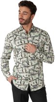 OppoSuits Cashanova Shirt - Heren Carnavals Overhemd - Dollar Hemd - Carnavalskleding - Gekleurd - Maat EU 41/42