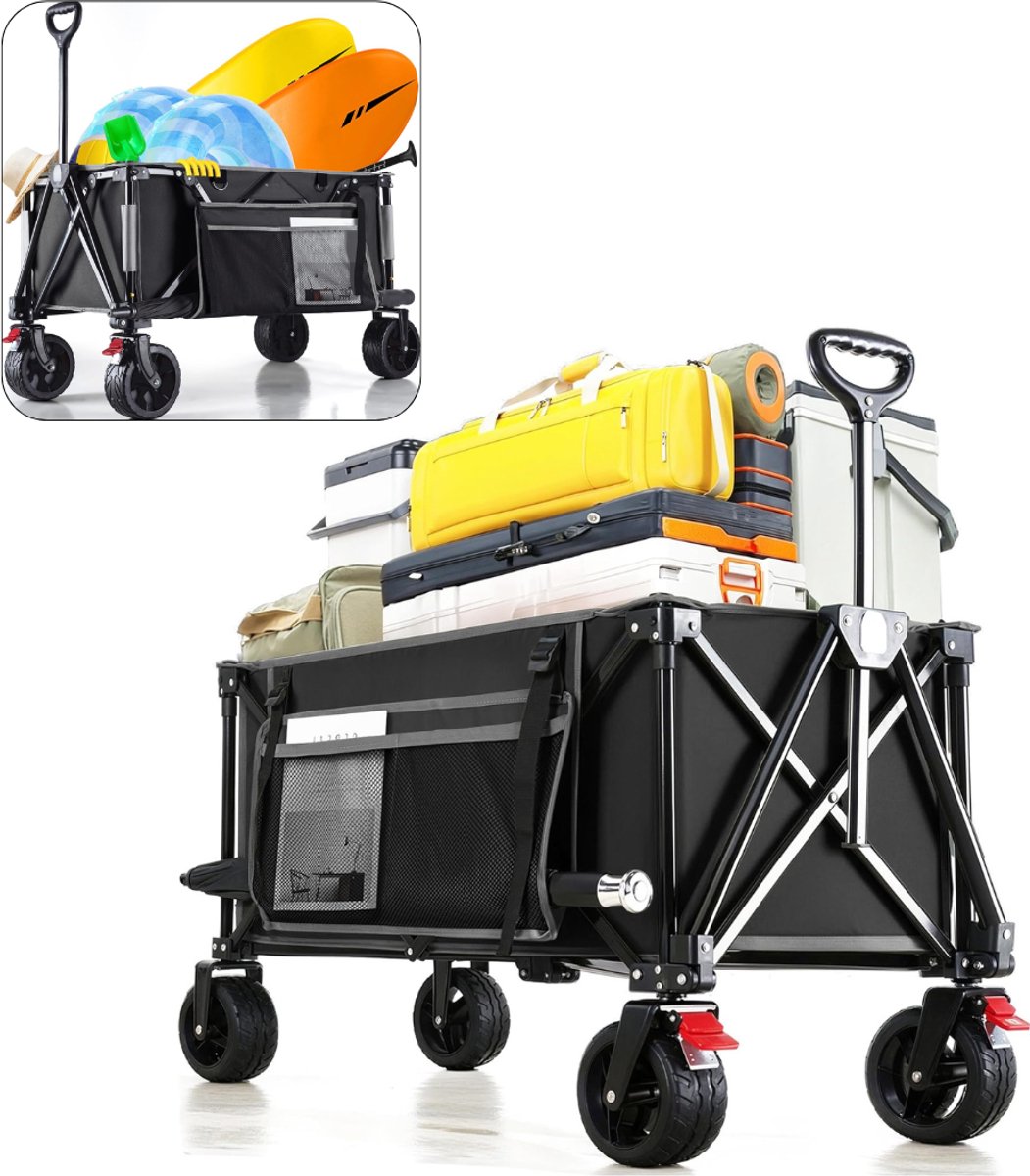CLVP® Bolderkar Opvouwbaar Luchtbanden - Strandwagen - Bolderwagen