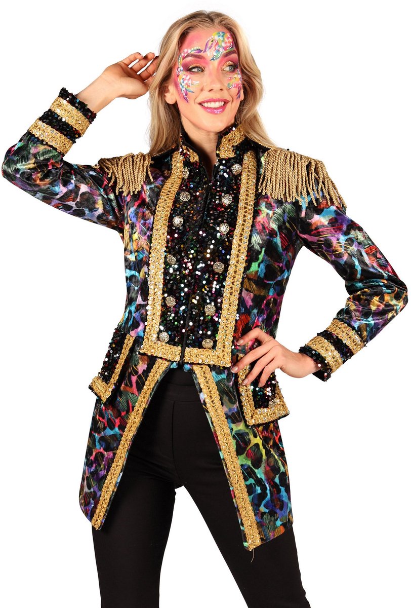 Carnaval guard dames jas neon-kleurig