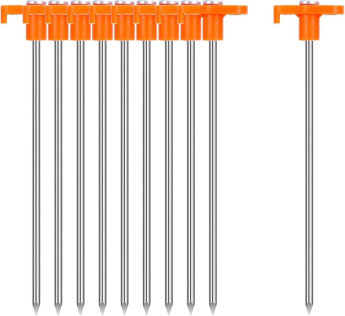 10 Stuks Tentharingen - Stalen Haringen - Grondpen - Tent Haring - Spijkerharing - Roestbestendige Metalen Haringen - 7 Inch - Voor Kampeertenten, Dekzeilen, Luifels，Tuingaas, Tuindecoratie