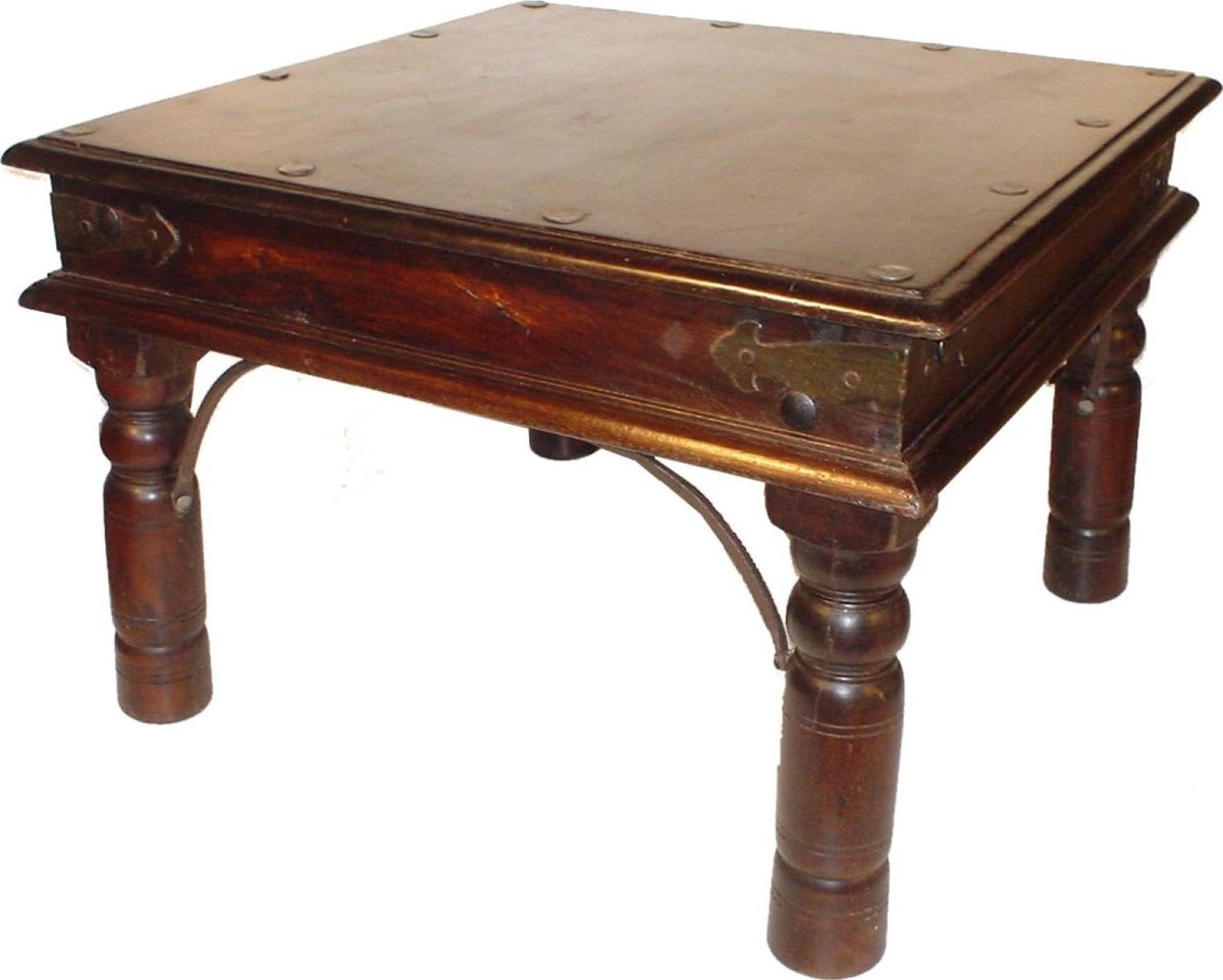 Coloniale Koffietafel - Salontafel Houten Tafel - Woonkamer Inrichten - Rustiek Handgemaakt - 80x120cm - Bruin