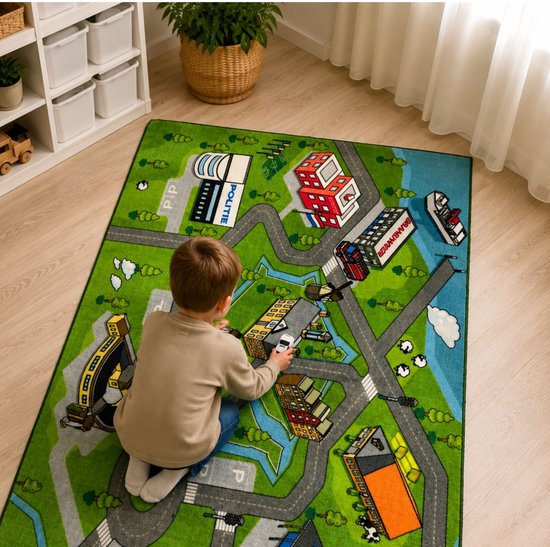 Speelkleed - - Speelkleed Stad - Verkeerskleed Kinderen - Antislip Onderkant - Wasbaar - 175x115 cm — afbeelding 3