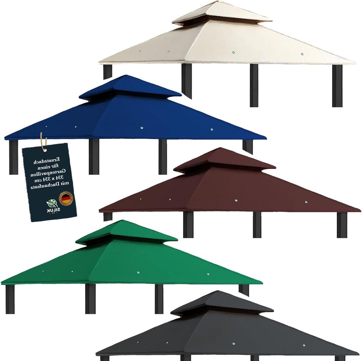 Vervangend dak paviljoen - Dakzeil Dakbedekking - Bescherming tegen zon - Extra sterk PVC 