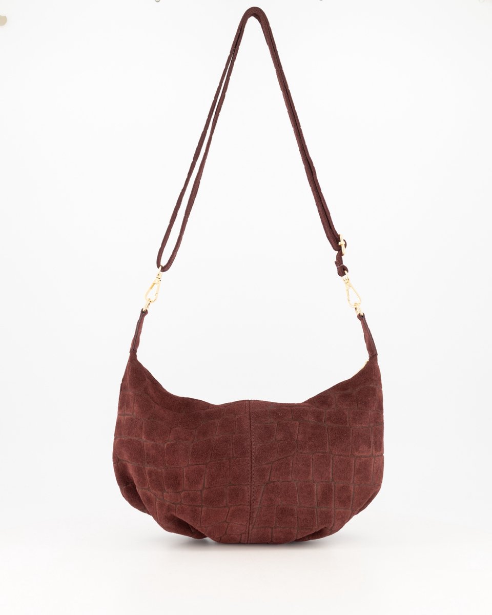 Teatro - Savina Toscana - Crossbodytas - Leer - Suede - Croco -Burgundy