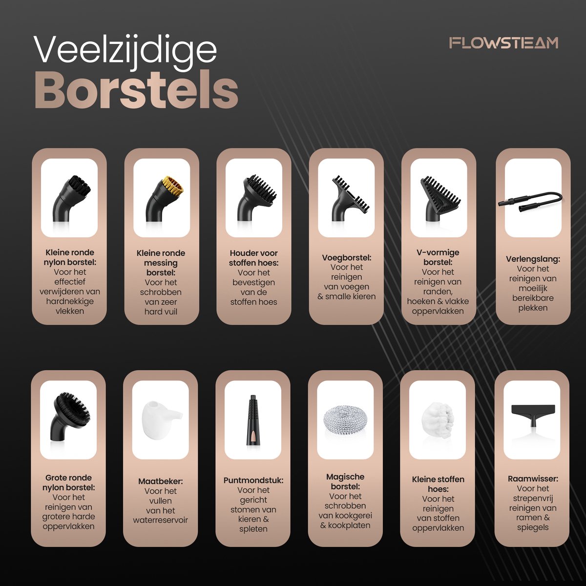 FLOWSTEAM 12-in-1 Krachtige Handstoomreiniger thumbnail 5