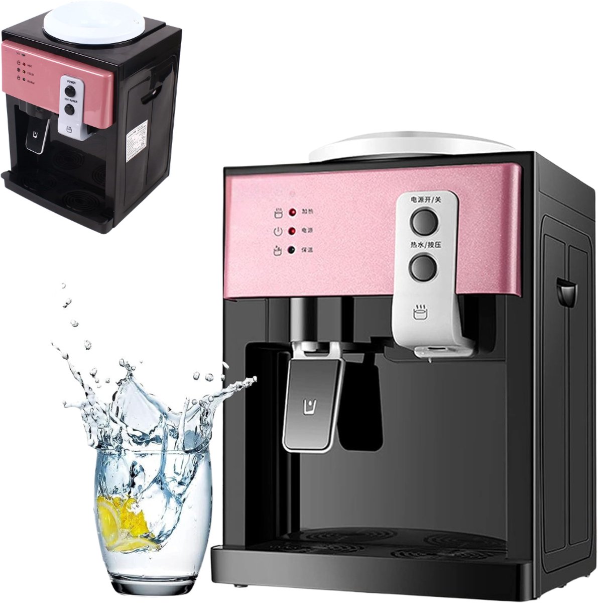 CLGP® Waterkoeler - Waterdispenser met Koud Water - Waterkoeler Dispenser - Zwart met Roze