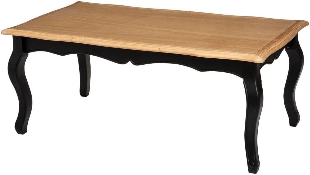 Salontafel Hout - Koffietafel Blad - Woonkamer Inrichten - Natuurlijke Materialen - 110 x 60 cm - Zwart Naturel