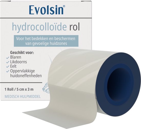 Verpakking Evolsin hydrocolloïderol (5 cm x 3 m) voor blaren, likdoorns, eelt en huidoneffenheden.