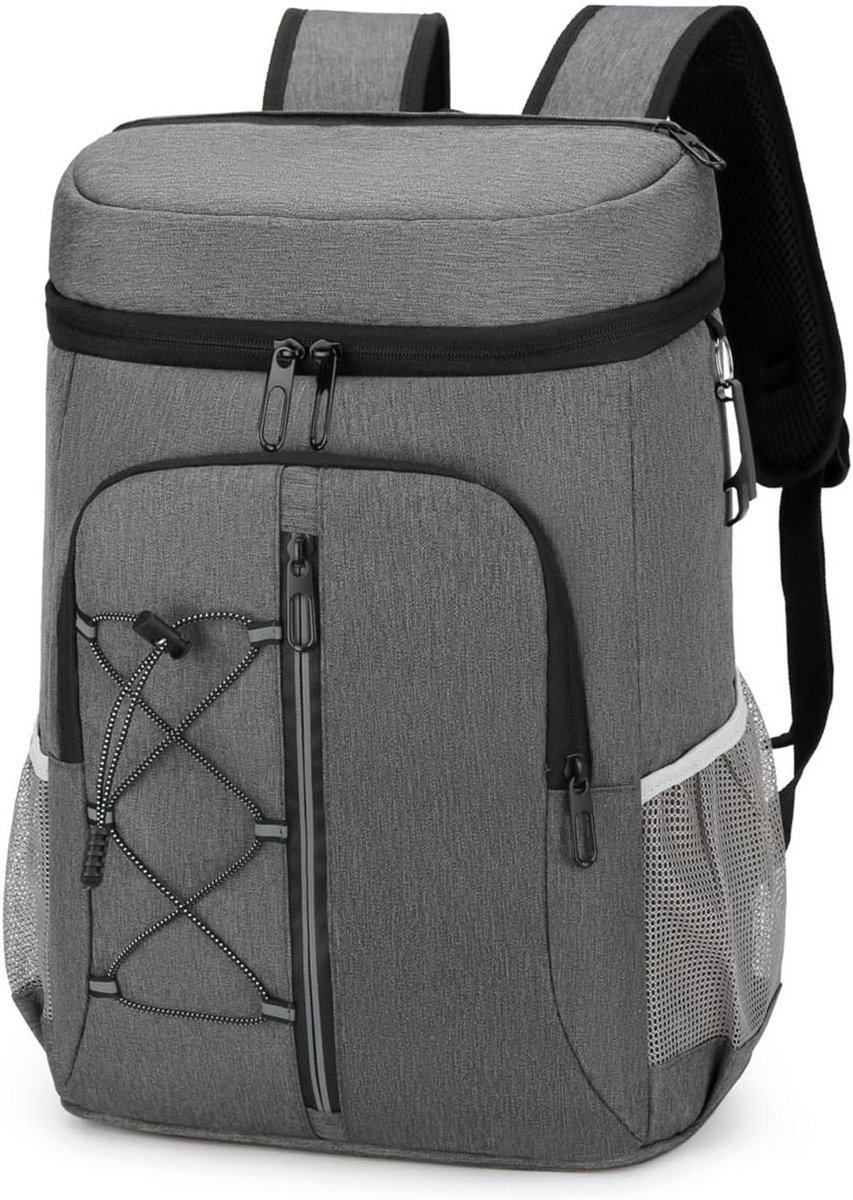 Koelbox Rugzak - Isotherme Tas - Picknick en Uitjes - Lekvrije Binnenlaag - 28 Liter Capaciteit - Donkergrijs