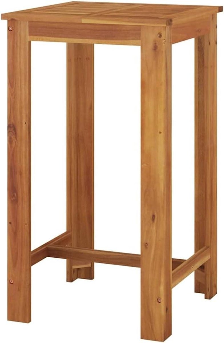 Tuinbartafel - Buiten tafel - Gezellig buiten eten - Massief acaciahout - 60x60x105 cm - Houtkleurig