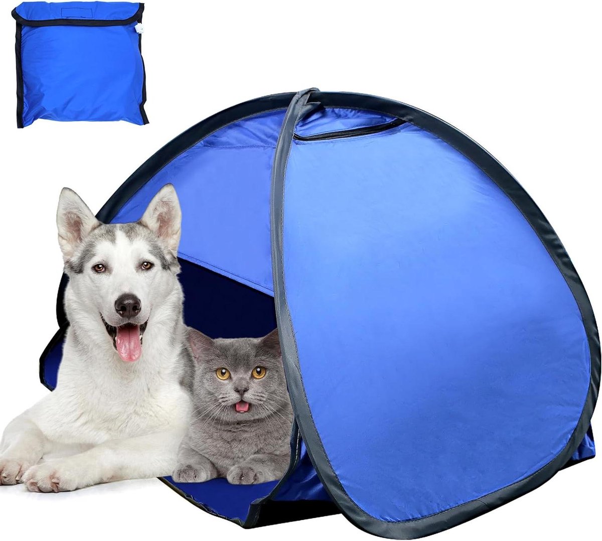 Mini Strandtent Pop-up - Hoofdsteuntent Zonnedak - Strand Zonnebescherming - UV-Bestendige Coating - 70 x 50 x 45 cm - Blauw