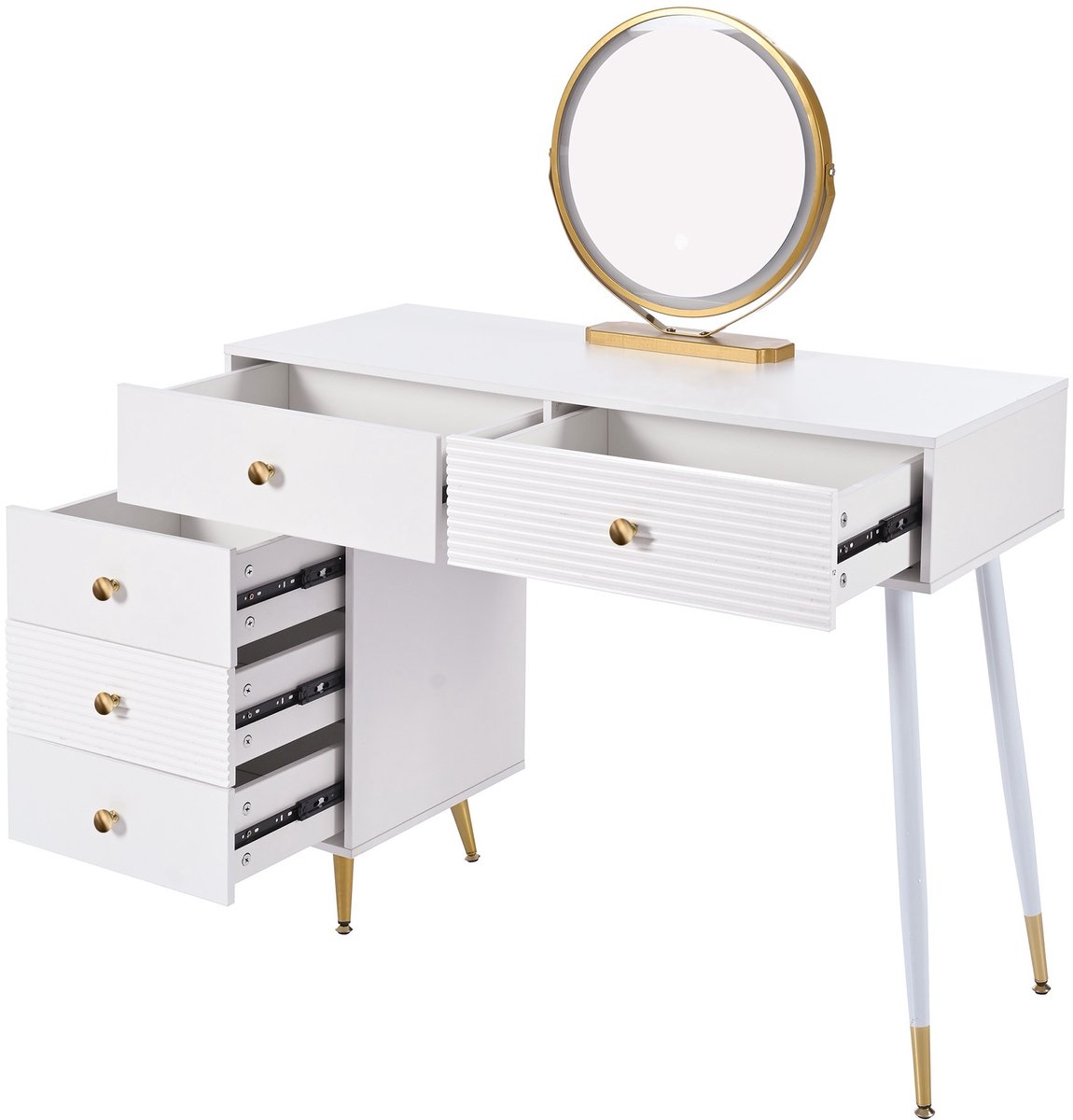 YYchan kaptafel - wit - 100 x 40 x 78 cm - met LED-verlichting