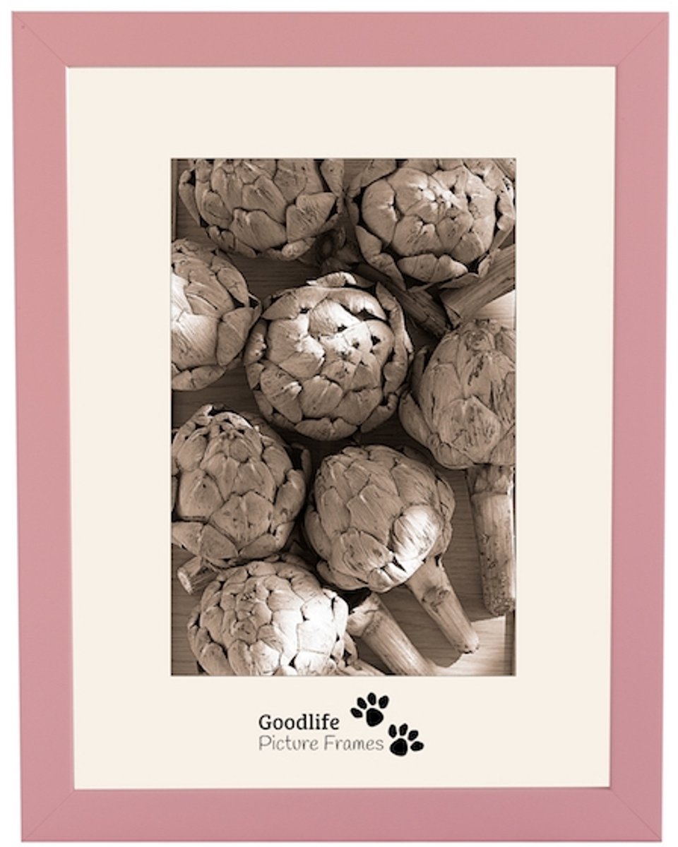 Houten Fotolijst Anitra Roze - 11x15 - Anti-reflectie glas - 18 mm breed profiel - Goodlife Picture Frames