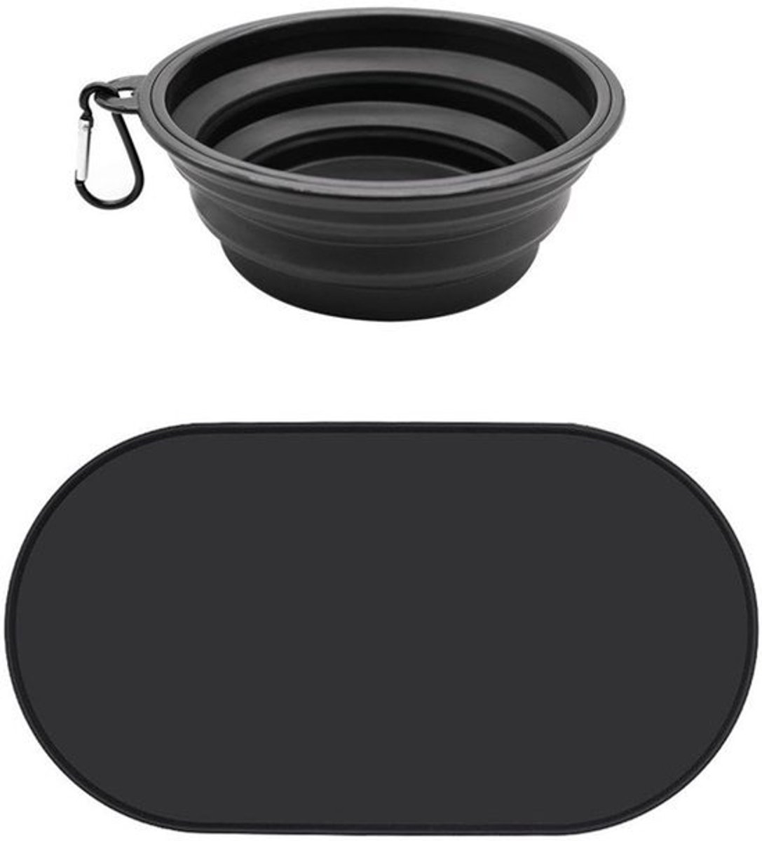 Honden- en Kattenvoer Mat - Zwart, Waterdicht, Niet-Slip