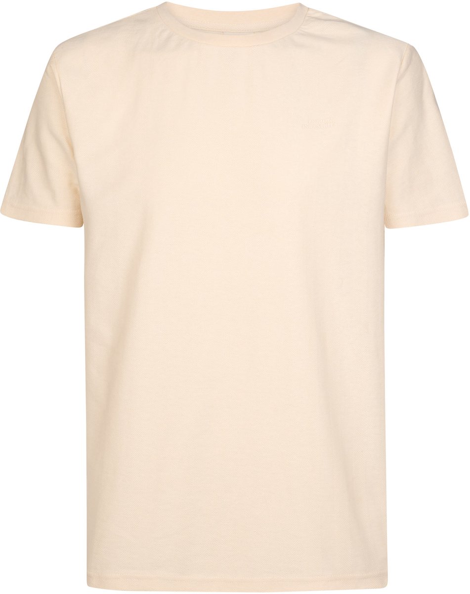 Petrol Industries - Heren T-shirt met visgraatpatroon hayden - Wit - Maat S