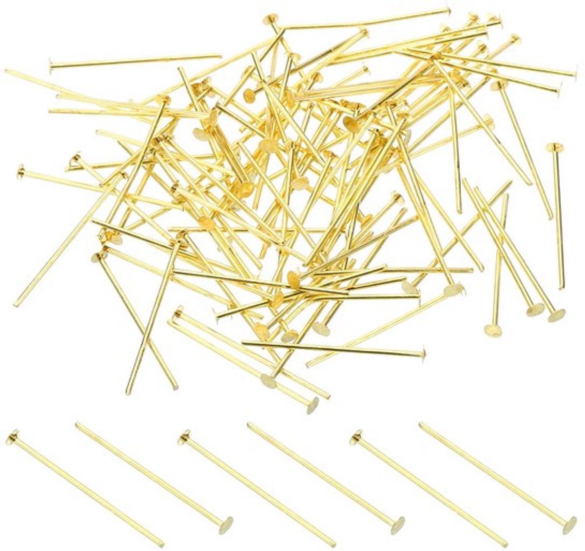 Connector Pins 1 x 0.1 Inch - 300pcs Gouden Koper Clips voor Crystal Bevestiging