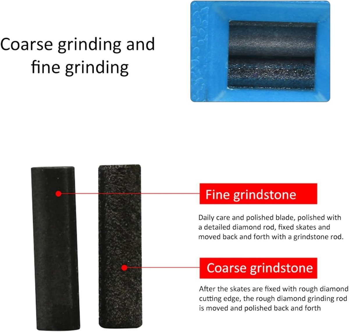 Schaats slijpmachine voor ijshockeyschaatsen met grove en fijne slijpstaaf, draagbaar en ideaal voor dagelijkse verzorging van schaatsen en snijkanten