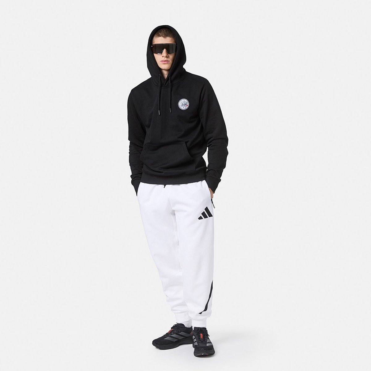 Ajax-hooded sweater zwart kruizen senior
