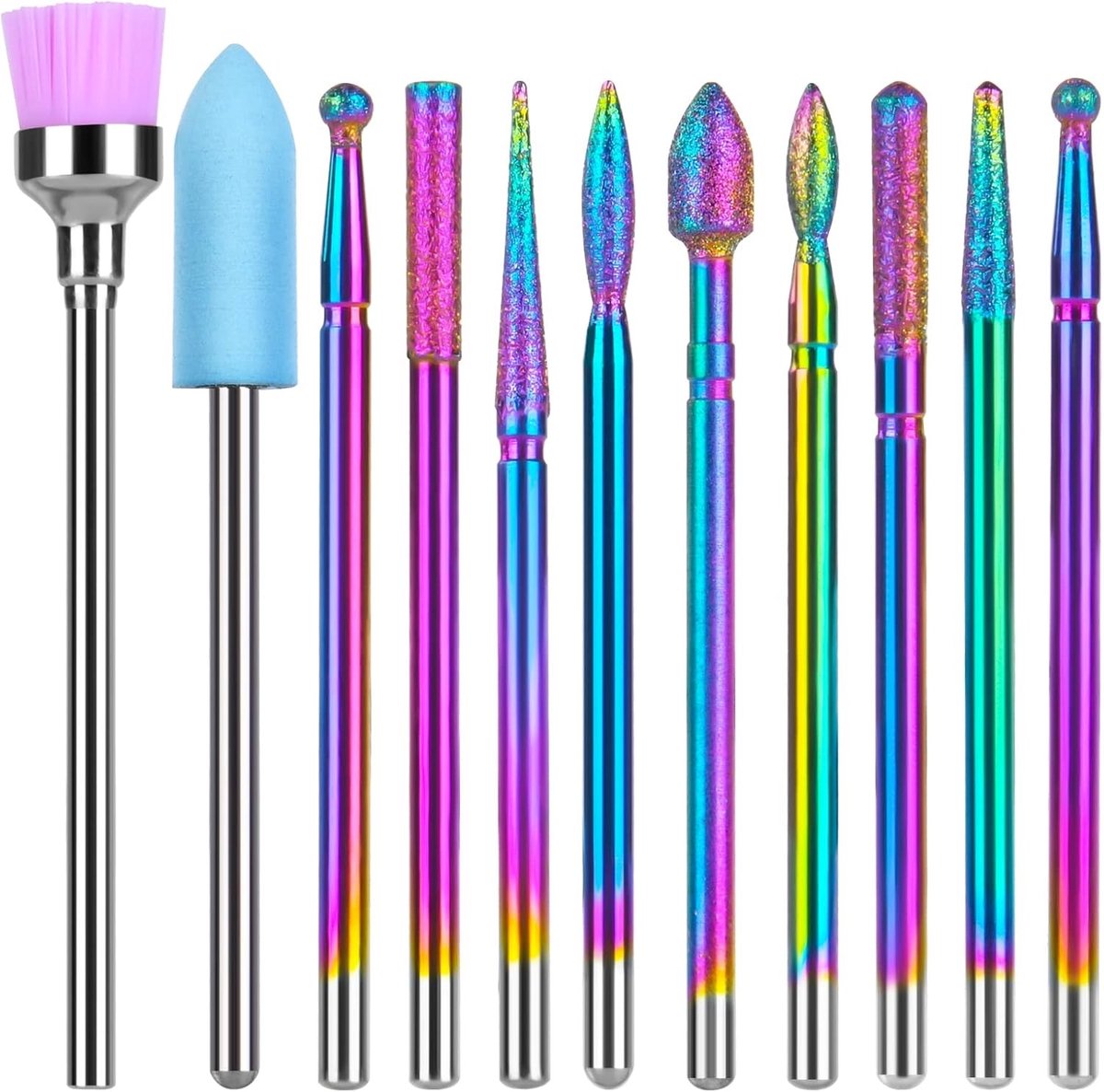 Set van 11 Stuks Elektrische Nagelvijl Bits, Tungsten Carbide Nagelbestanden voor Manicure, Nagelpolijsten en Pedicure Thuis of in de Salon