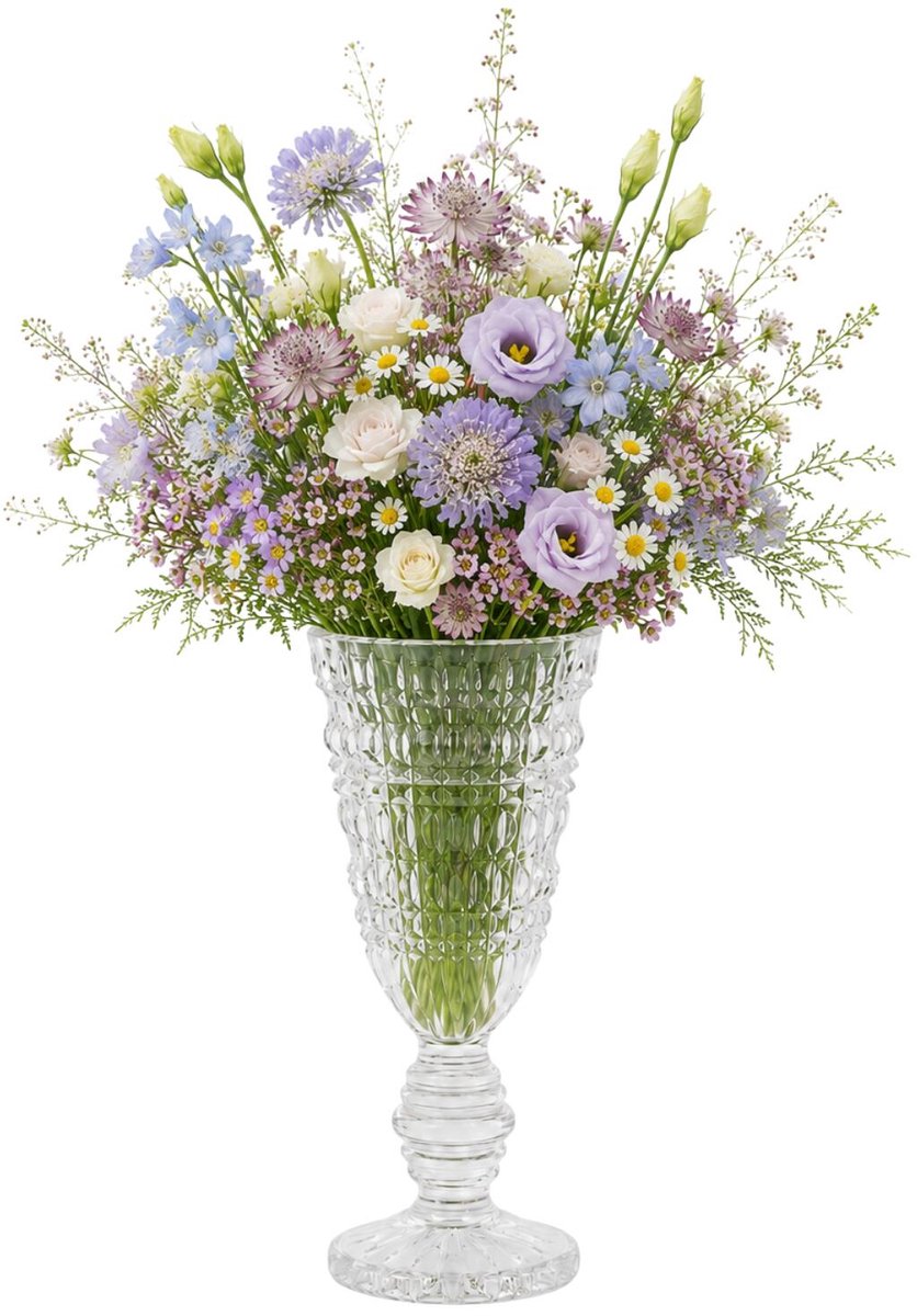 DK Design bloemenvaas Fenna - kristalglas - 13 x 25 cm - op voet - boeketvaas
