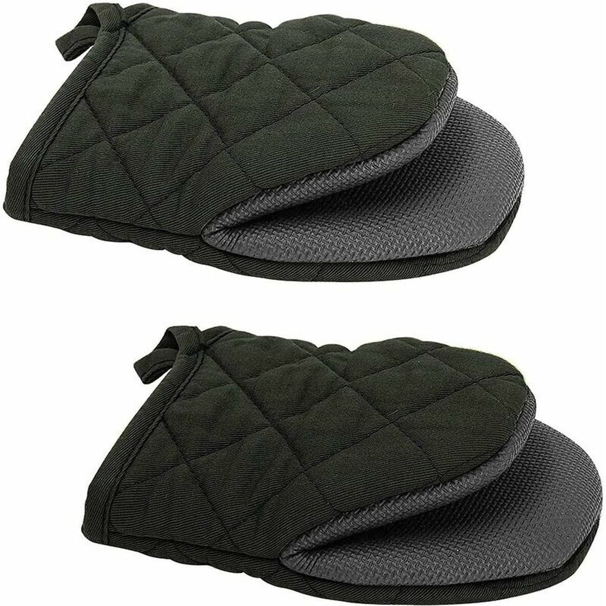 Antislip, hittebestendige ovenhandschoenen van neopreen voor koken en BBQ (zwart)