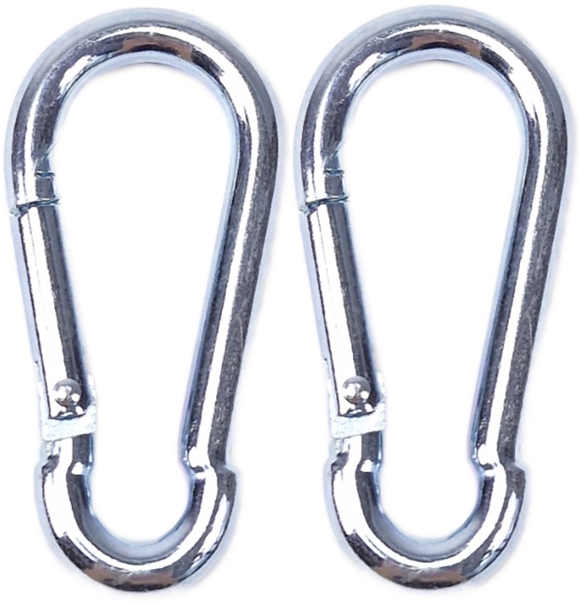 BCF-Products - Karabijnhaak - 10x100mm - 2 stuks - Verzinkt staal - Musketonhaak - Carabiner - Groot