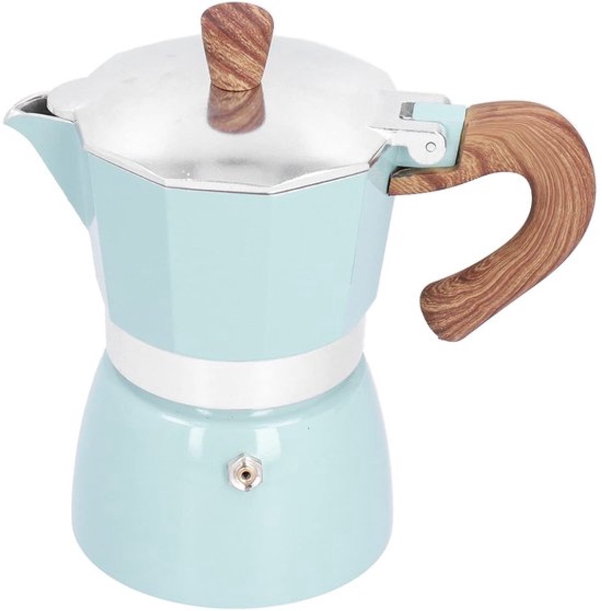 Aluminium espressomachine voor 3 kopjes, klassiek koffiezetapparaat met veiligheidsfuncties