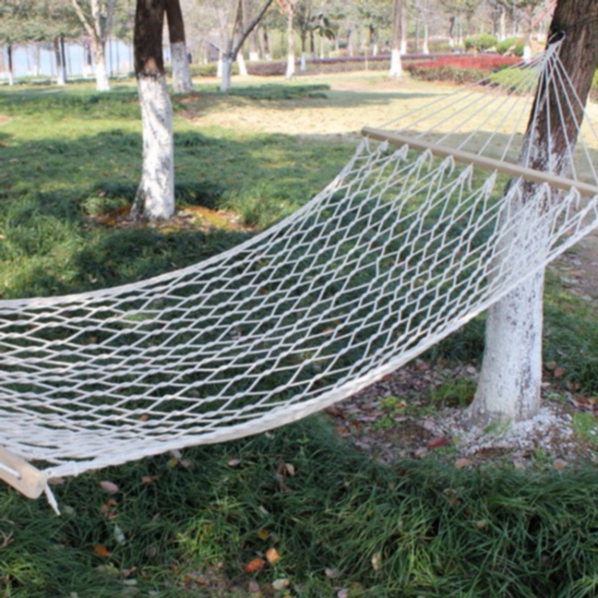 Outdoor Mesh Hangmat Katoenen Draad Massief Houten Stick Hangmat Indoor Swing, Afmeting: 200x80cm