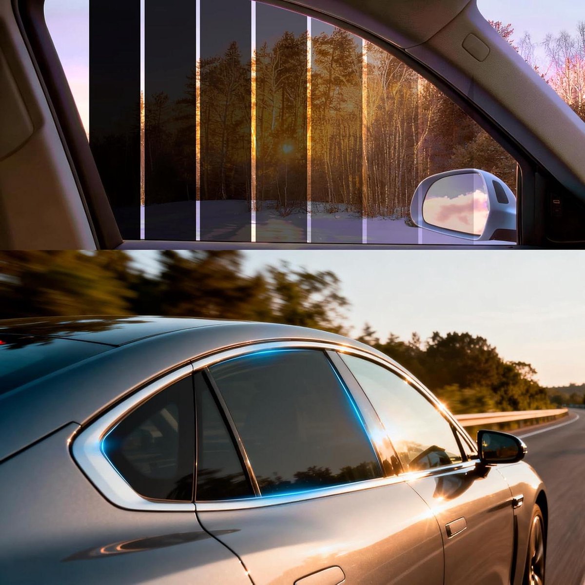 Raamfolie Auto - Zonwerende folie Getinte folie - Privacy Verhogend - UV & IR Bescherming